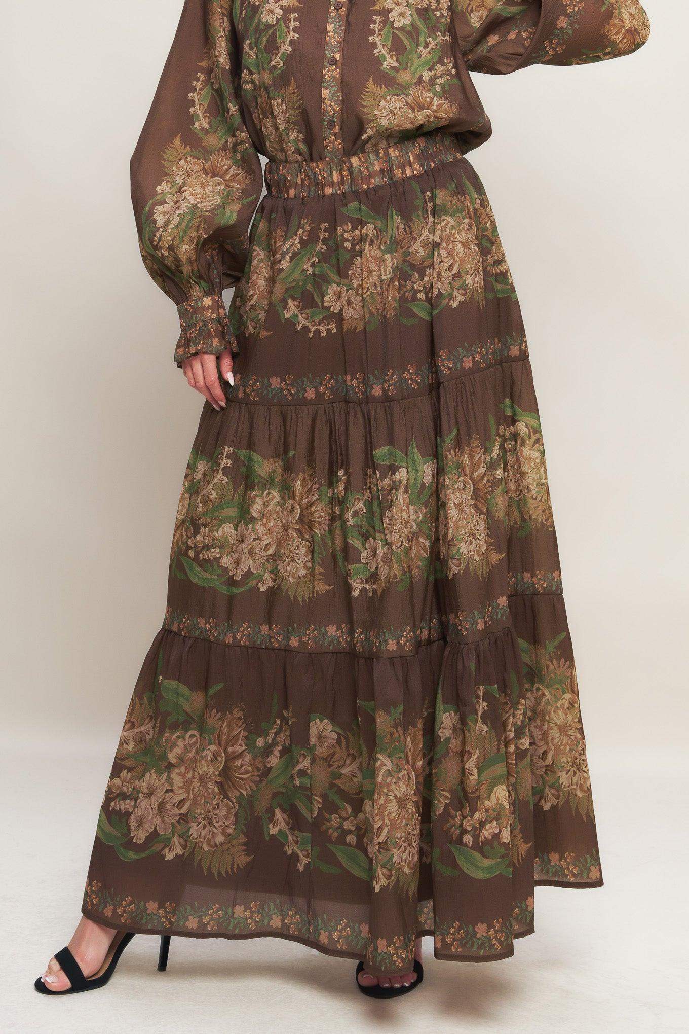 CELEBRITY MOMENT WOVEN MAXI SKIRT - Flying Tomato - Flyclothing LLC