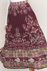 AZTEC CHERRY WOVEN MIDI SKIRT - Flying Tomato - Flyclothing LLC