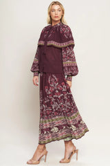 AZTEC CHERRY WOVEN MIDI SKIRT - Flying Tomato - Flyclothing LLC