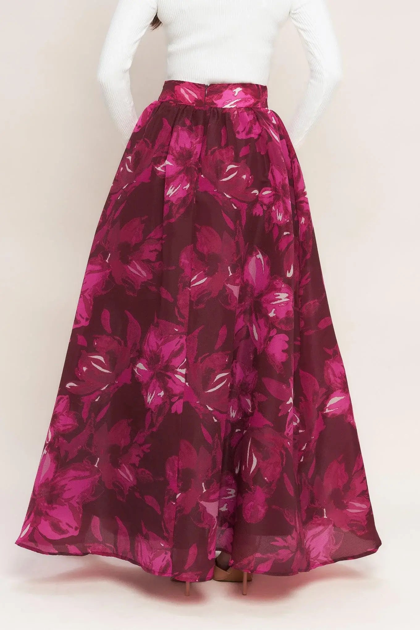 BOUQUET NO.9 WOVEN MAXI FULL SKIRT - Flying Tomato - Flyclothing LLC