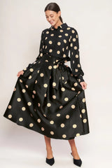 MOONLIGHT DOTS WOVEN FULL MIDI SKIRT - Flying Tomato - Flyclothing LLC