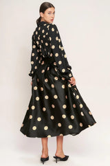 MOONLIGHT DOTS WOVEN FULL MIDI SKIRT - Flying Tomato - Flyclothing LLC