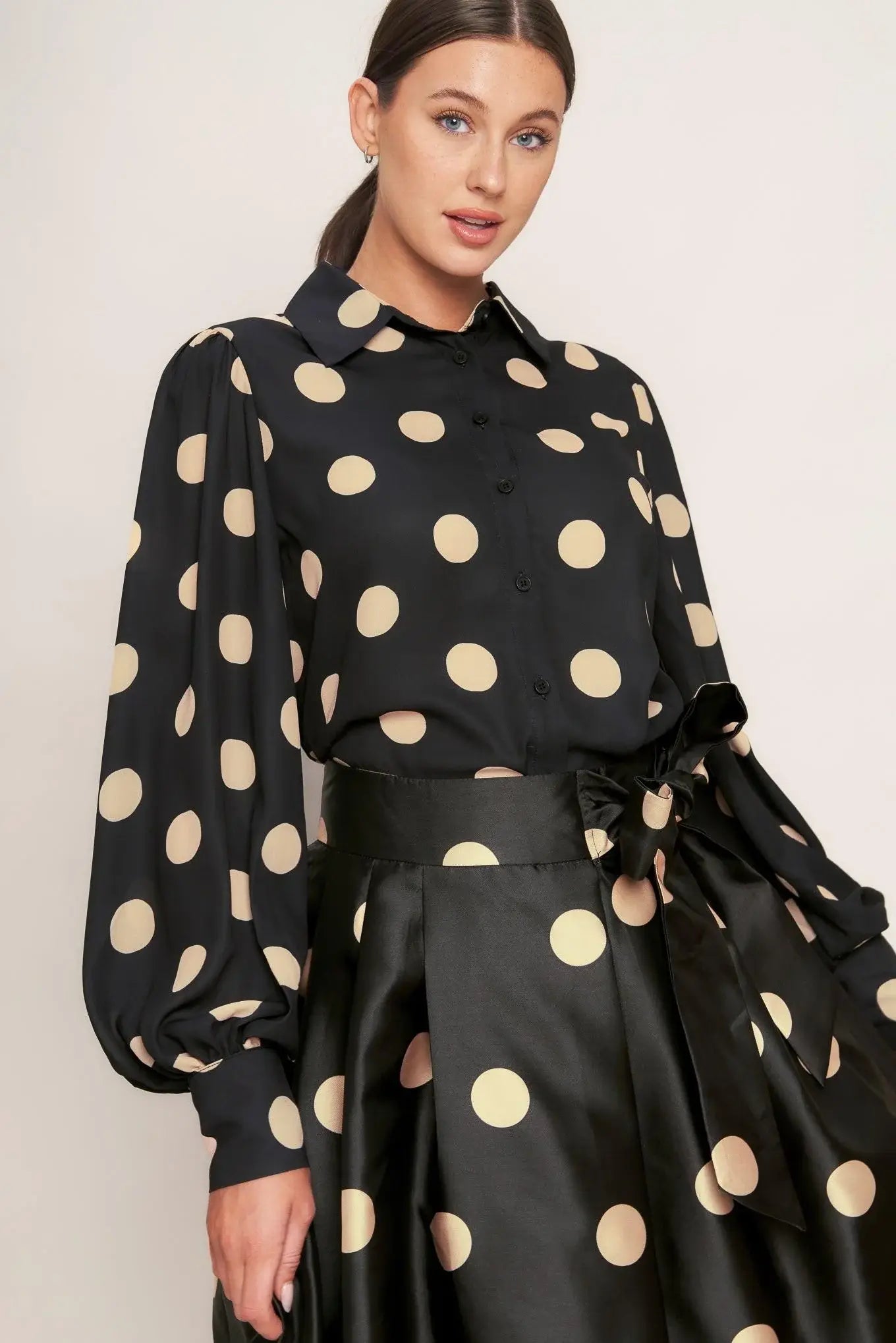 MOONLIGHT DOTS WOVEN FULL MIDI SKIRT - Flying Tomato - Flyclothing LLC