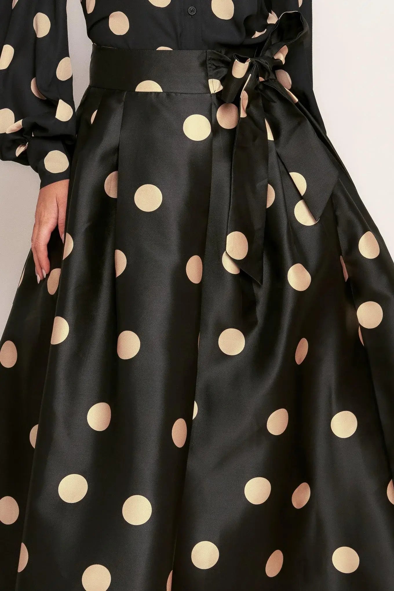 MOONLIGHT DOTS WOVEN FULL MIDI SKIRT - Flying Tomato - Flyclothing LLC