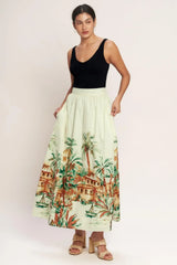 ISLAND TIME ONLY WOVEN MIDI FULL SKIRT - Flying Tomato - Flyclothing LLC