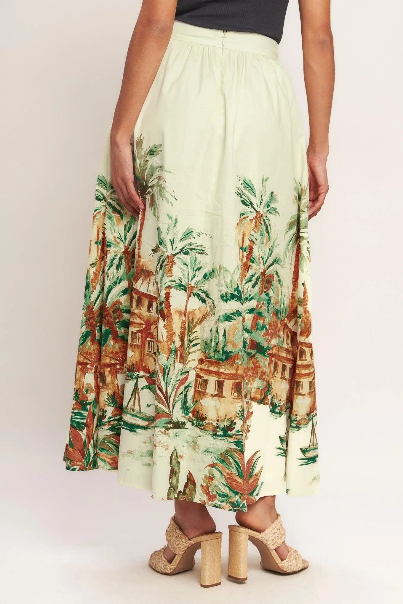 ISLAND TIME ONLY WOVEN MIDI FULL SKIRT - Flying Tomato - Flyclothing LLC