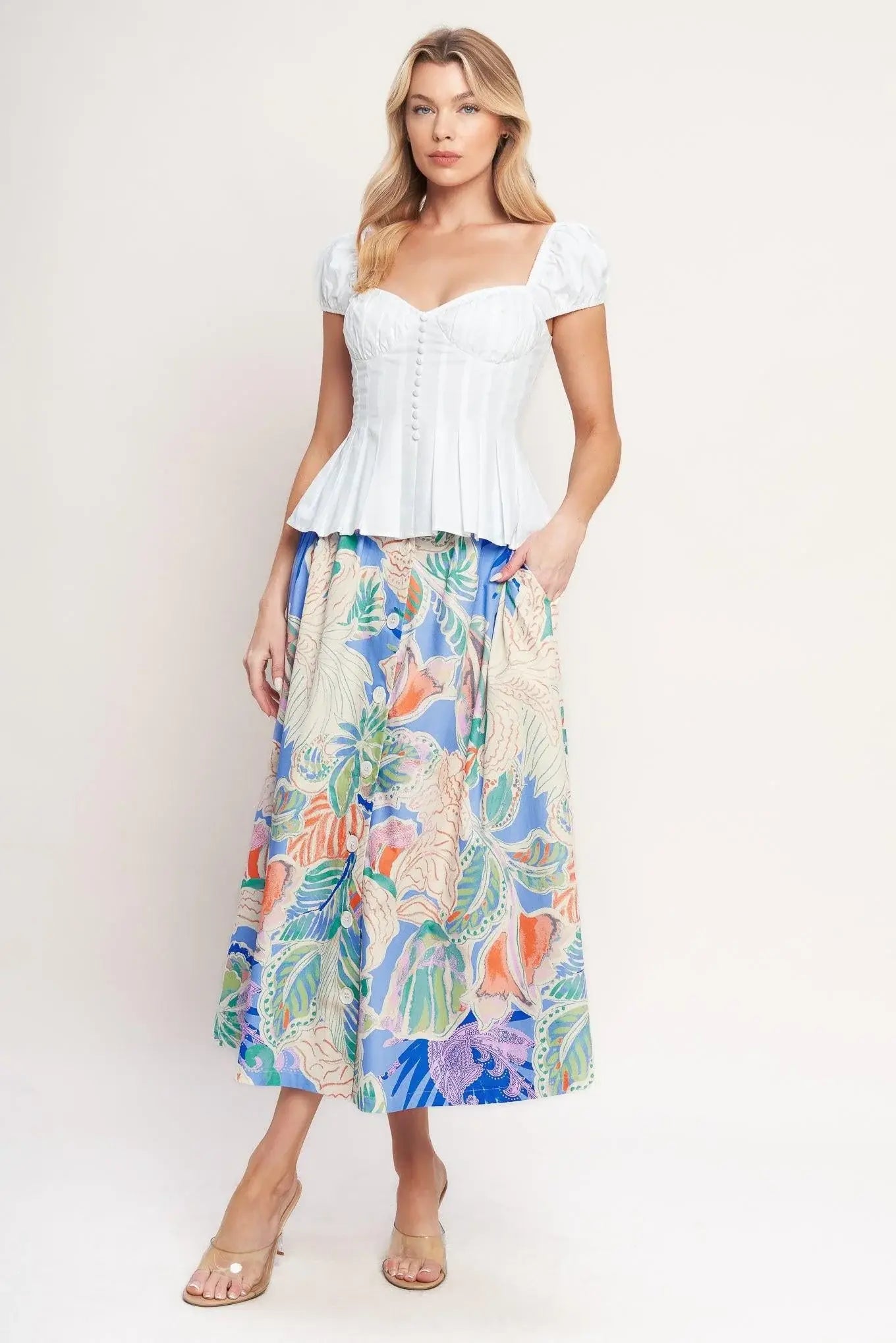 MADE FOR DAYDREAMS WOVEN FULL SKIRT - Flying Tomato - Flyclothing LLC