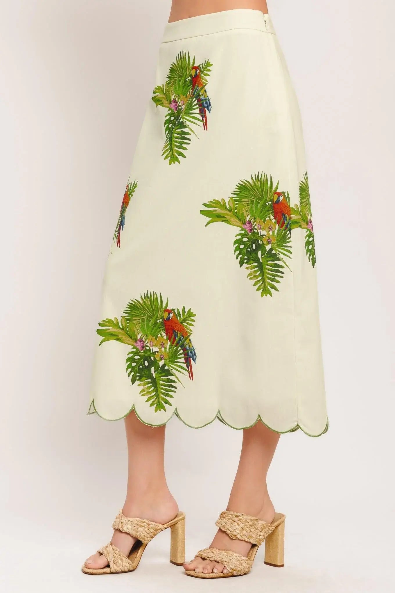 ISLAND ELEGANCE WOVEN MIDI SKIRT - Flying Tomato - Flyclothing LLC