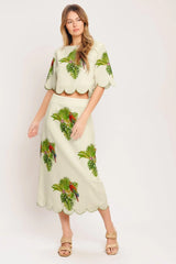ISLAND ELEGANCE WOVEN MIDI SKIRT - Flying Tomato - Flyclothing LLC