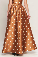 CHIC POLKA FLOW WOVEN FULL MAXI SKIRT - Flying Tomato - Flyclothing LLC
