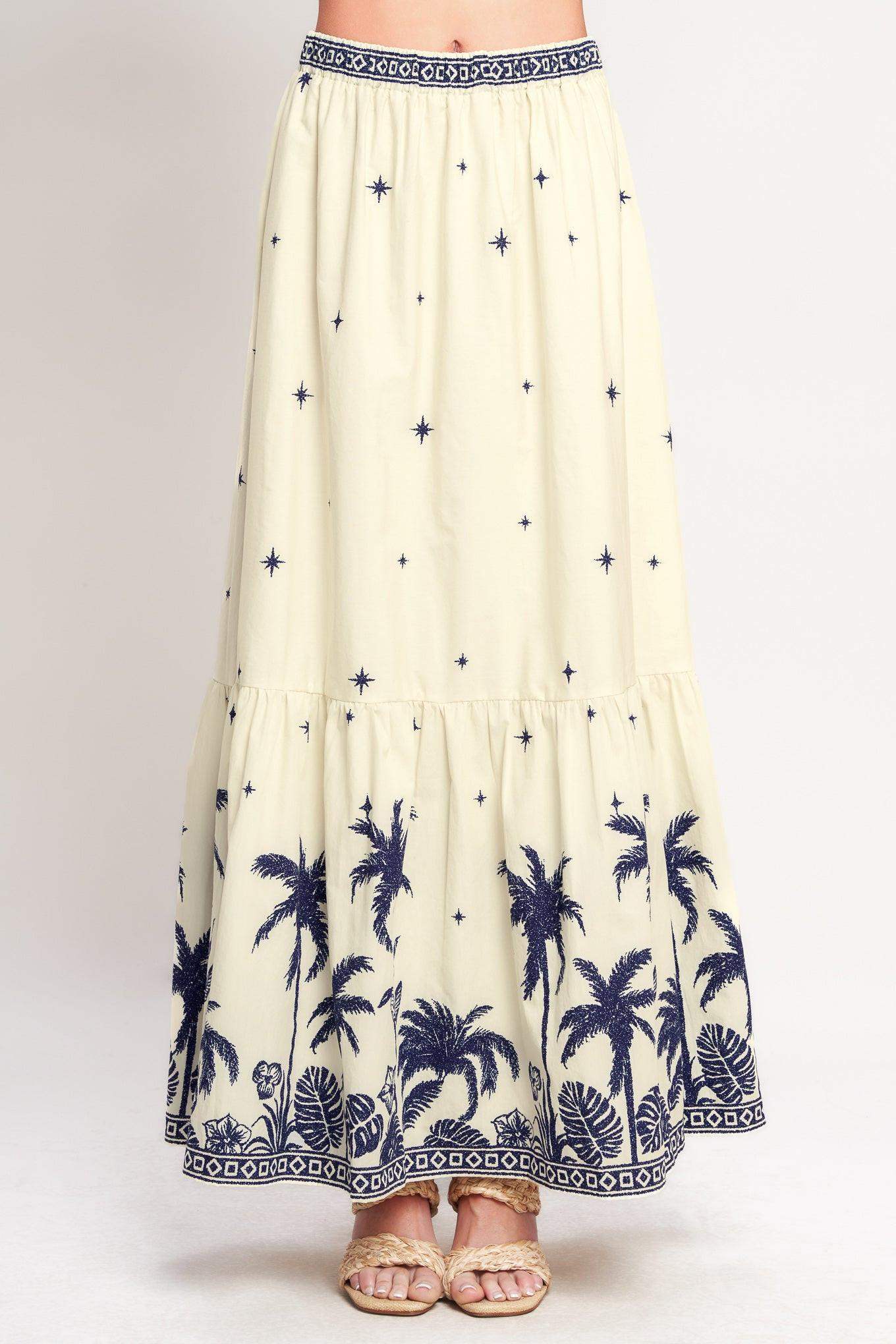 BOHO CONSTELLATION WOVEN MAXI SKIRT - Flying Tomato - Flyclothing LLC