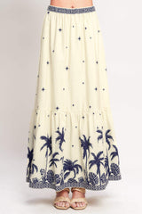 BOHO CONSTELLATION WOVEN MAXI SKIRT - Flying Tomato - Flyclothing LLC