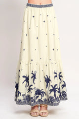 BOHO CONSTELLATION WOVEN MAXI SKIRT - Flying Tomato - Flyclothing LLC