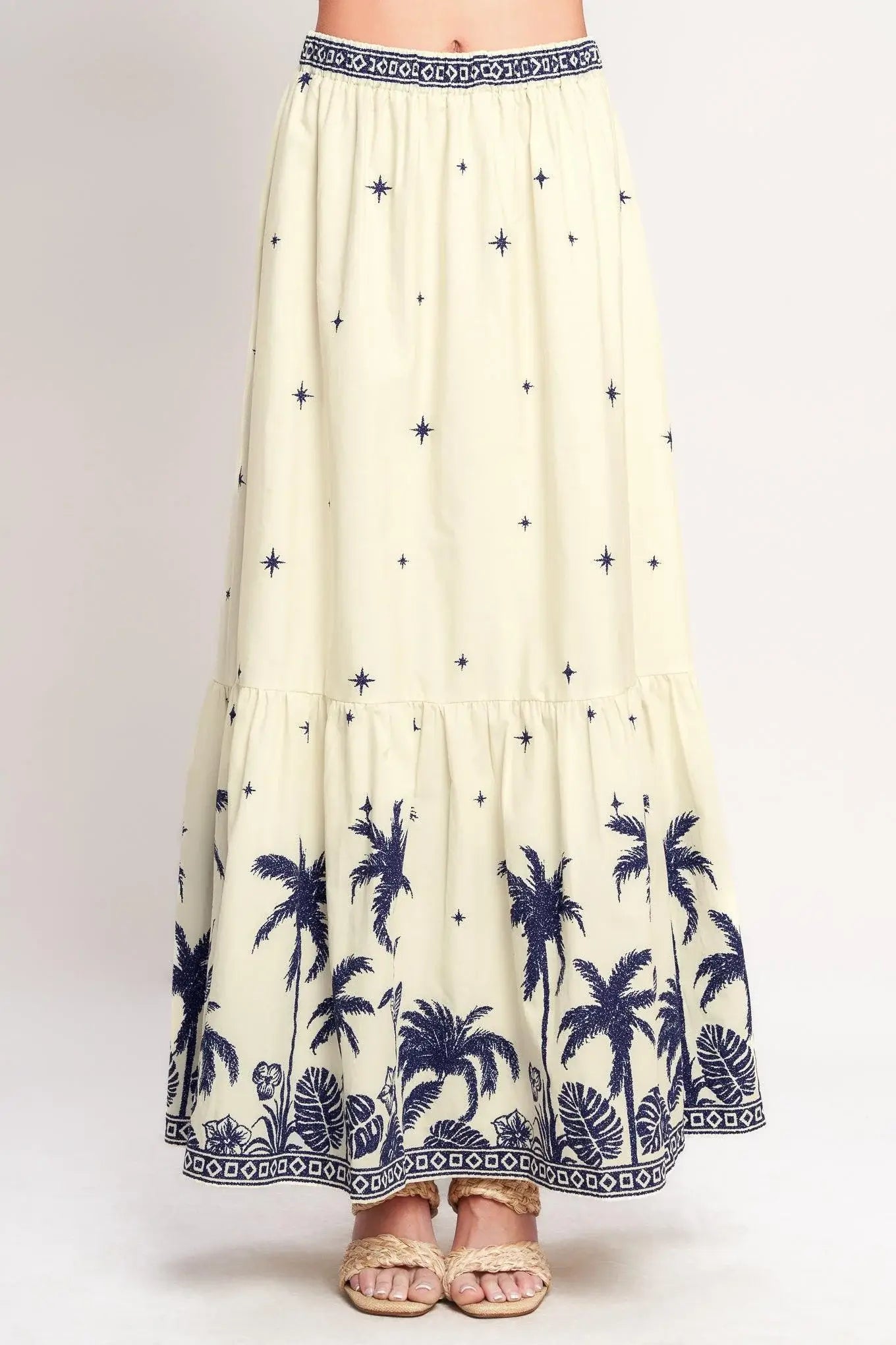 BOHO CONSTELLATION WOVEN MAXI SKIRT - Flying Tomato - Flyclothing LLC