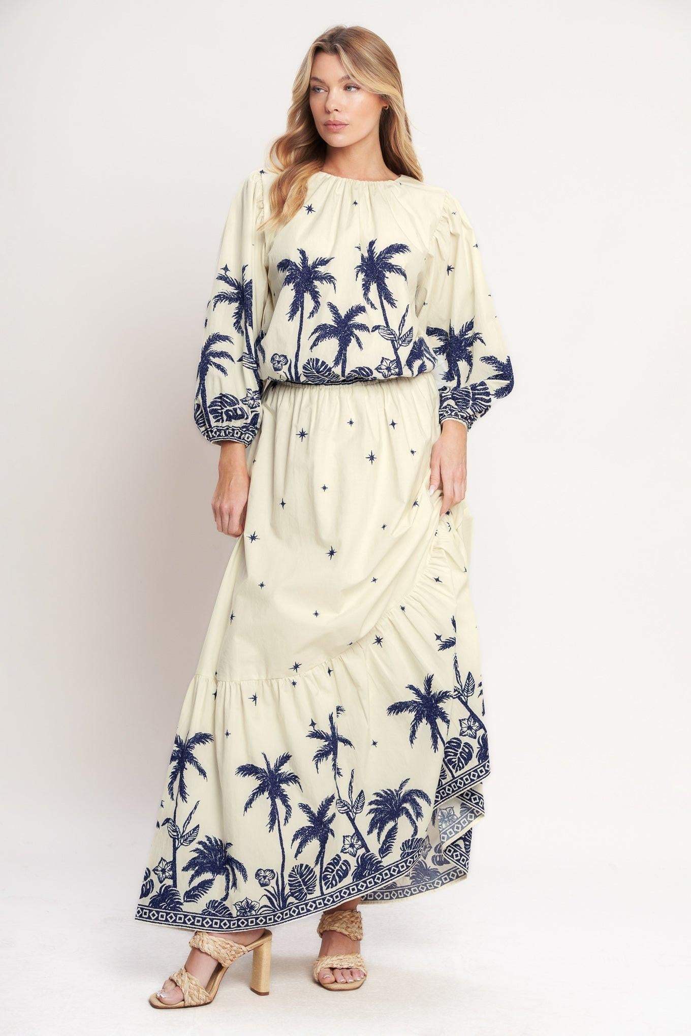 BOHO CONSTELLATION WOVEN MAXI SKIRT - Flying Tomato - Flyclothing LLC