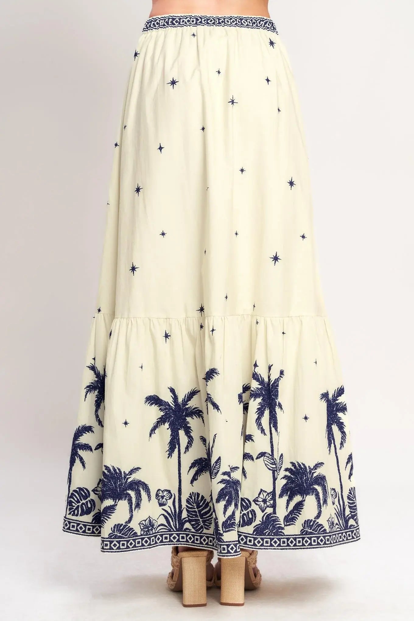 BOHO CONSTELLATION WOVEN MAXI SKIRT - Flying Tomato - Flyclothing LLC
