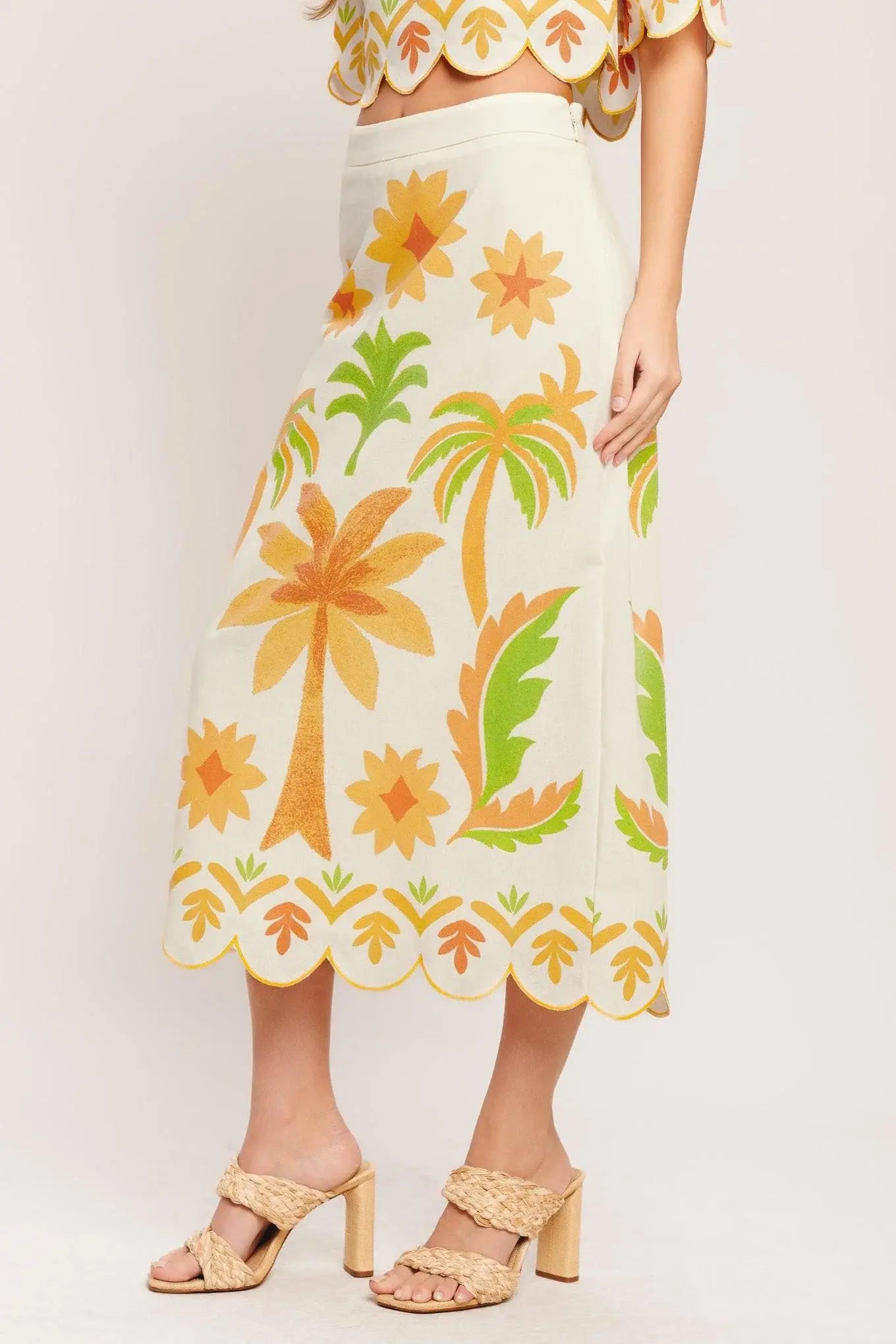 VINTAGE ISLAND WOVEN MIDI SKIRT - Flying Tomato - Flyclothing LLC