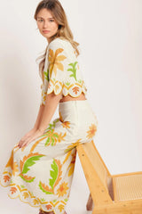 VINTAGE ISLAND WOVEN MIDI SKIRT - Flying Tomato - Flyclothing LLC