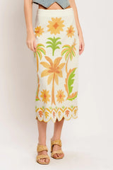 VINTAGE ISLAND WOVEN MIDI SKIRT - Flying Tomato - Flyclothing LLC