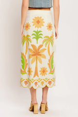 VINTAGE ISLAND WOVEN MIDI SKIRT - Flying Tomato - Flyclothing LLC