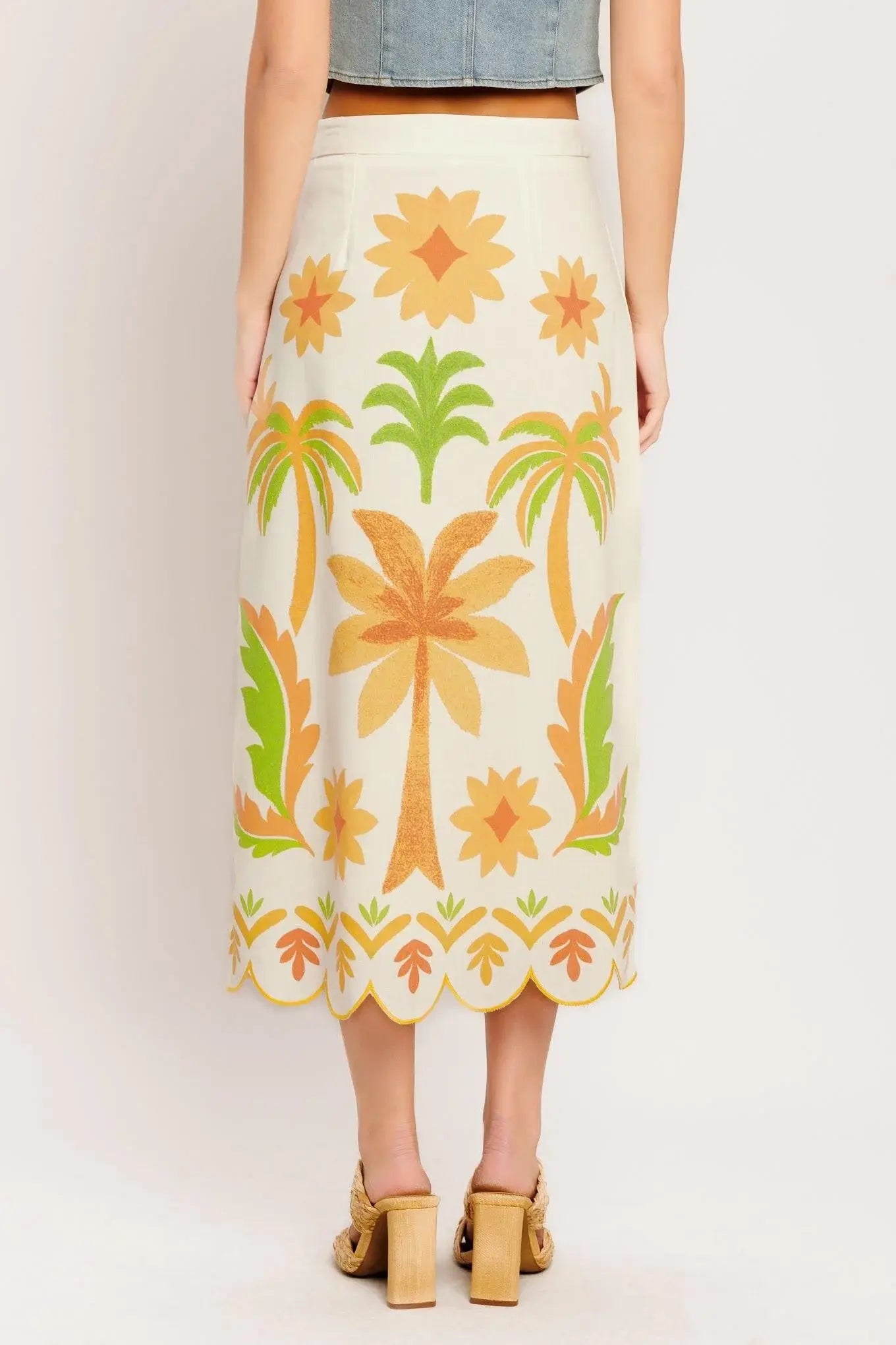 VINTAGE ISLAND WOVEN MIDI SKIRT - Flying Tomato - Flyclothing LLC