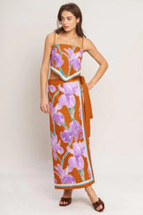 SUMMER IRIS WOVEN MIDI WRAP SKIRT - Flying Tomato - Flyclothing LLC