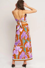 SUMMER IRIS WOVEN MIDI WRAP SKIRT - Flying Tomato - Flyclothing LLC