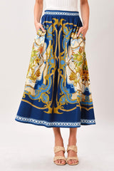 BAROQUE ESCAPE WOVEN MIDI SKIRT - Flying Tomato - Flyclothing LLC