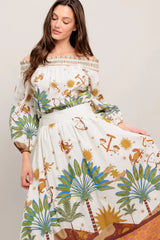 SUNLIT GARDEN WOVEN FULL MIDI SKIRT - Flying Tomato - Flyclothing LLC