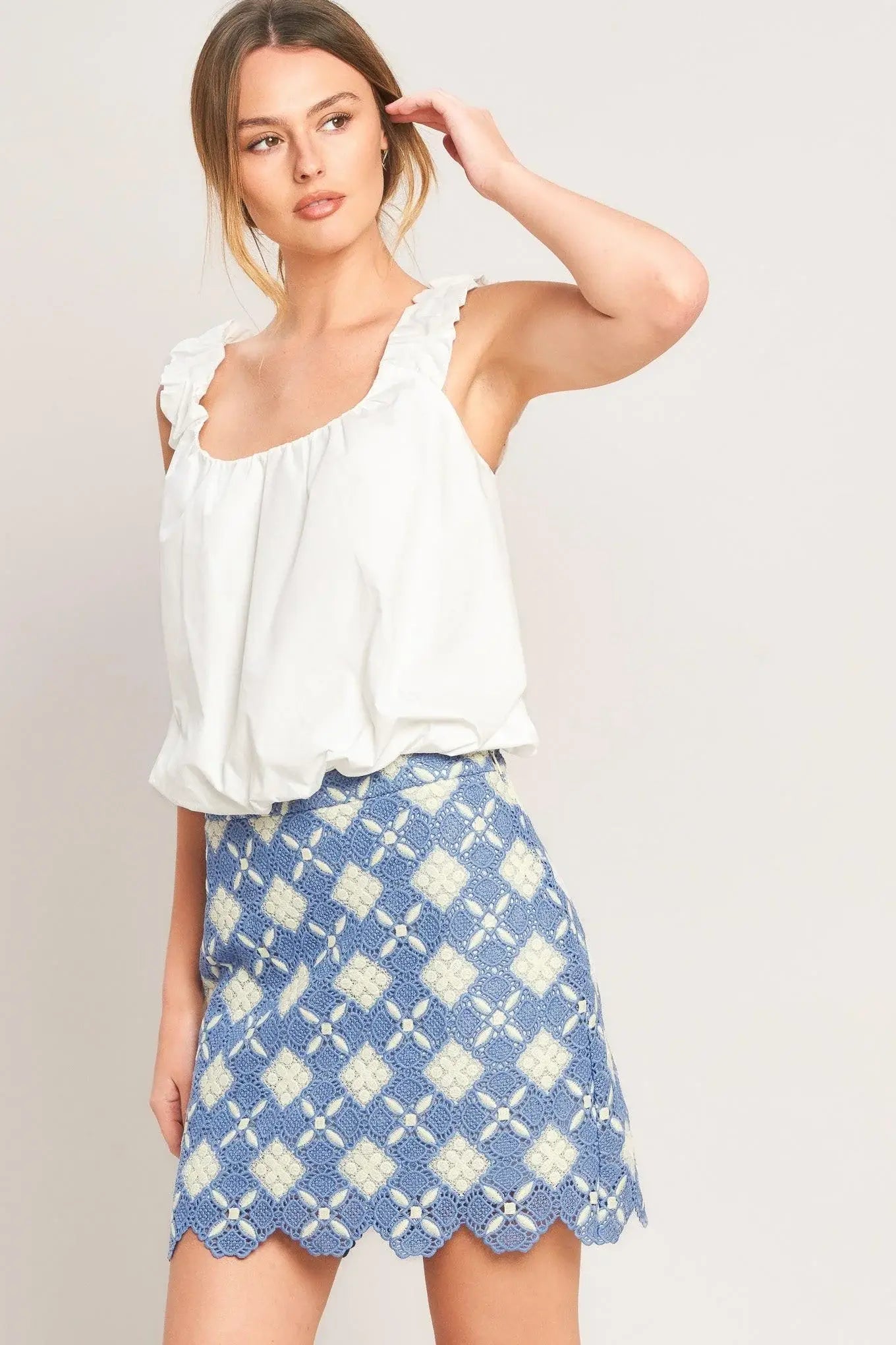 COASTAL WOVEN LACE MINI SKIRT - Flying Tomato - Flyclothing LLC