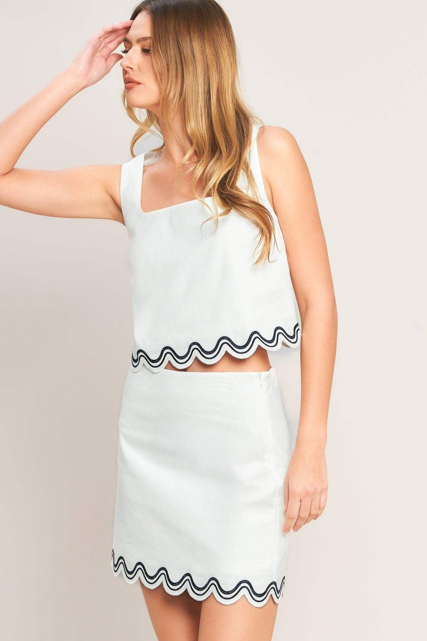 URBAN WAVE WOVEN MINI SKIRT - Flying Tomato - Flyclothing LLC