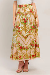 PALACE ROSE STATEMENT WOVEN CIRCLE MIDI SKIRT - Flying Tomato - Flyclothing LLC
