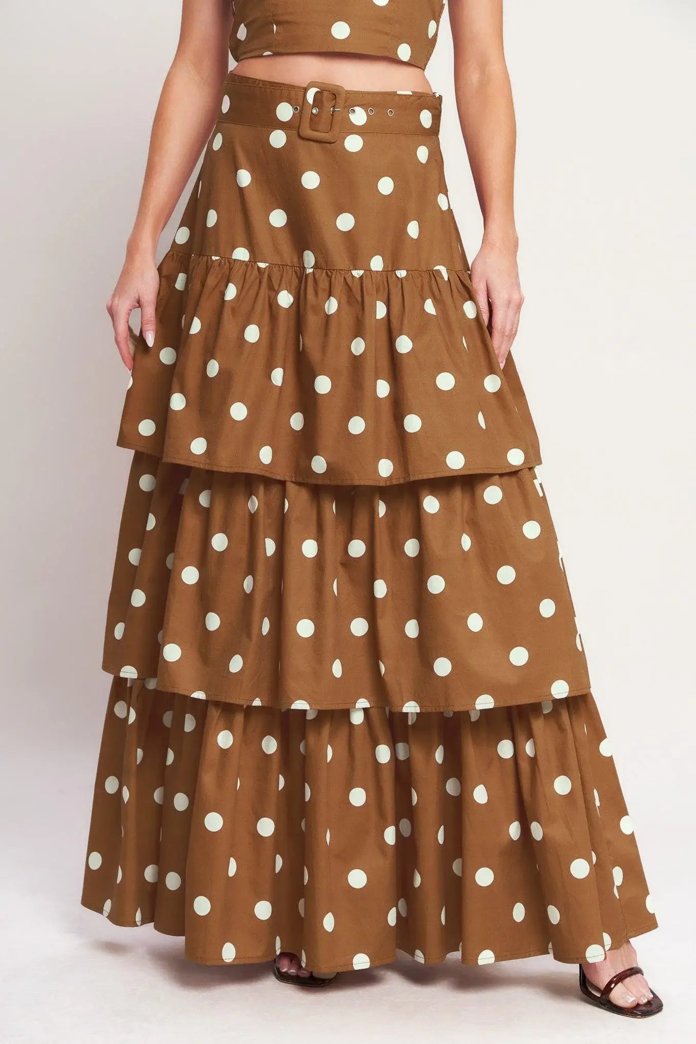 BROWN SUGAR DOT WOVEN SKIRT - Flying Tomato - Flyclothing LLC