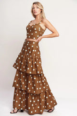 BROWN SUGAR DOT WOVEN SKIRT - Flying Tomato - Flyclothing LLC