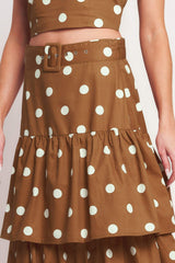 BROWN SUGAR DOT WOVEN SKIRT - Flying Tomato - Flyclothing LLC