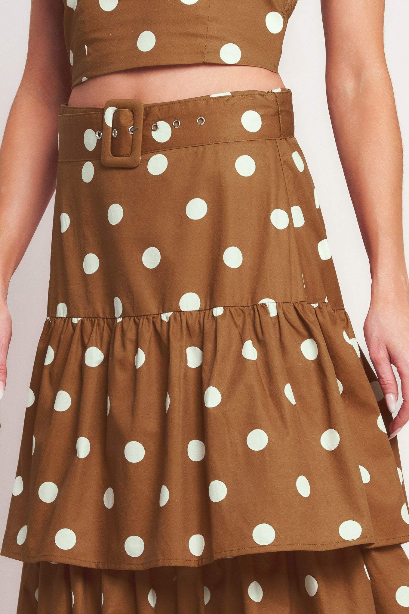 BROWN SUGAR DOT WOVEN SKIRT - Flying Tomato - Flyclothing LLC