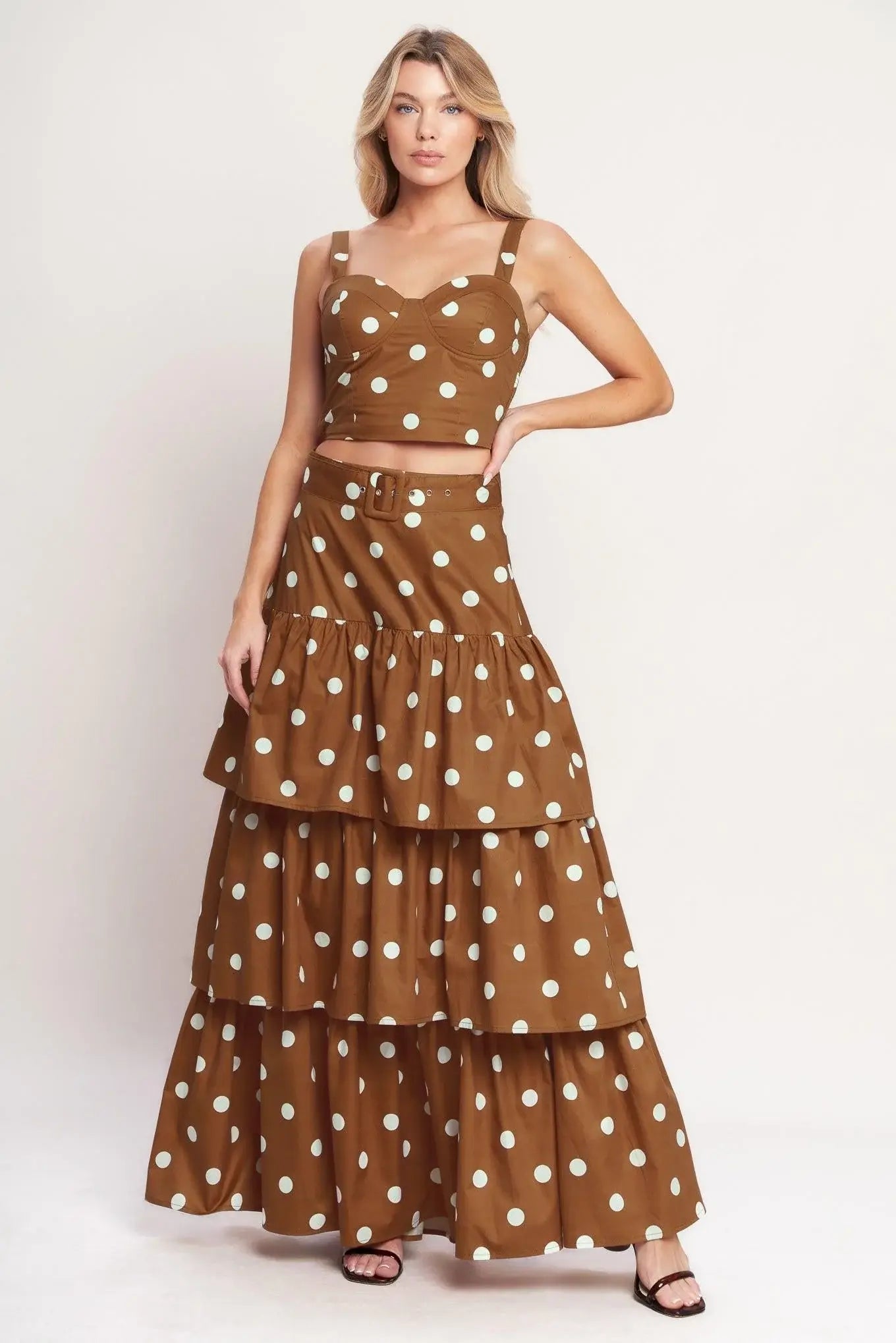 BROWN SUGAR DOT WOVEN SKIRT - Flying Tomato - Flyclothing LLC