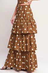 BROWN SUGAR DOT WOVEN SKIRT - Flying Tomato - Flyclothing LLC