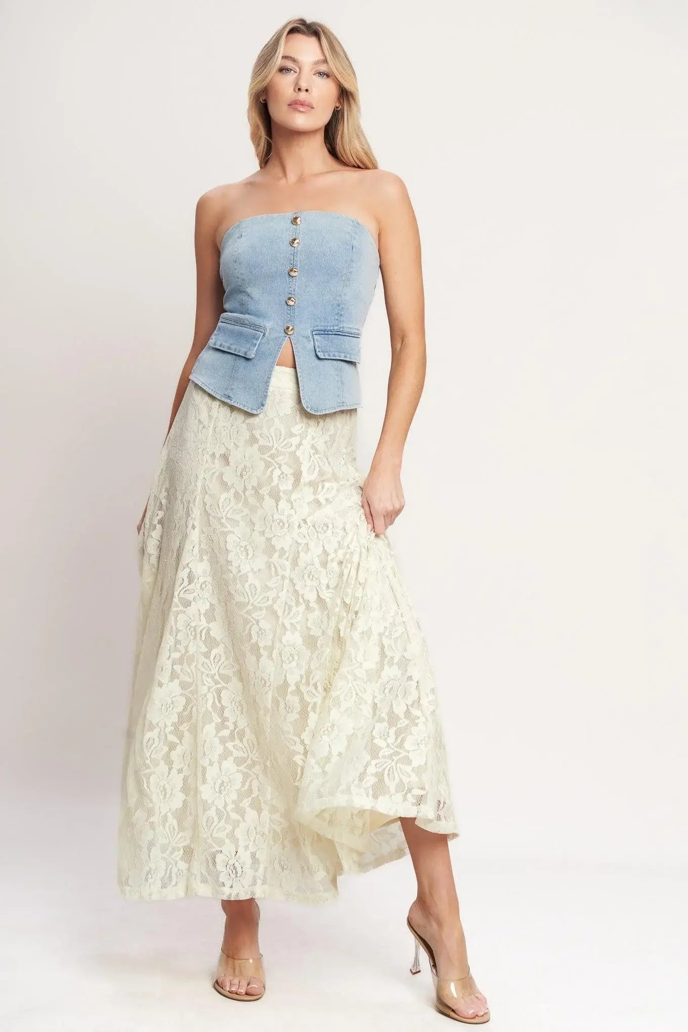 BALLET MUSE WOVEN LACE SKIRT - Flying Tomato - Flyclothing LLC
