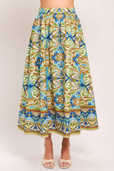 ISLAND MOSAIC WOVEN FULL SKIRT - Flying Tomato - Flyclothing LLC