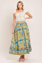 ISLAND MOSAIC WOVEN FULL SKIRT - Flying Tomato - Flyclothing LLC