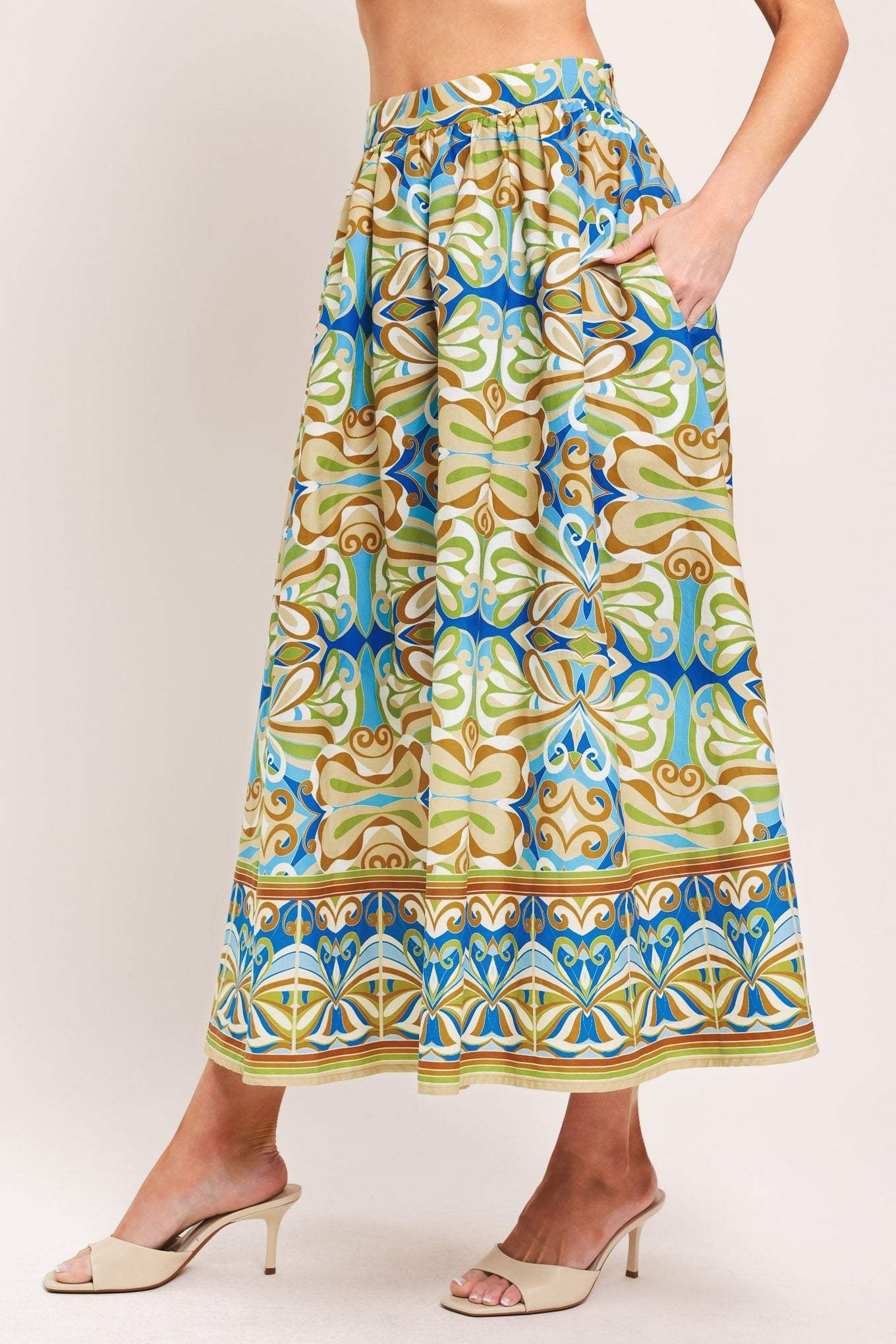 ISLAND MOSAIC WOVEN FULL SKIRT - Flying Tomato - Flyclothing LLC