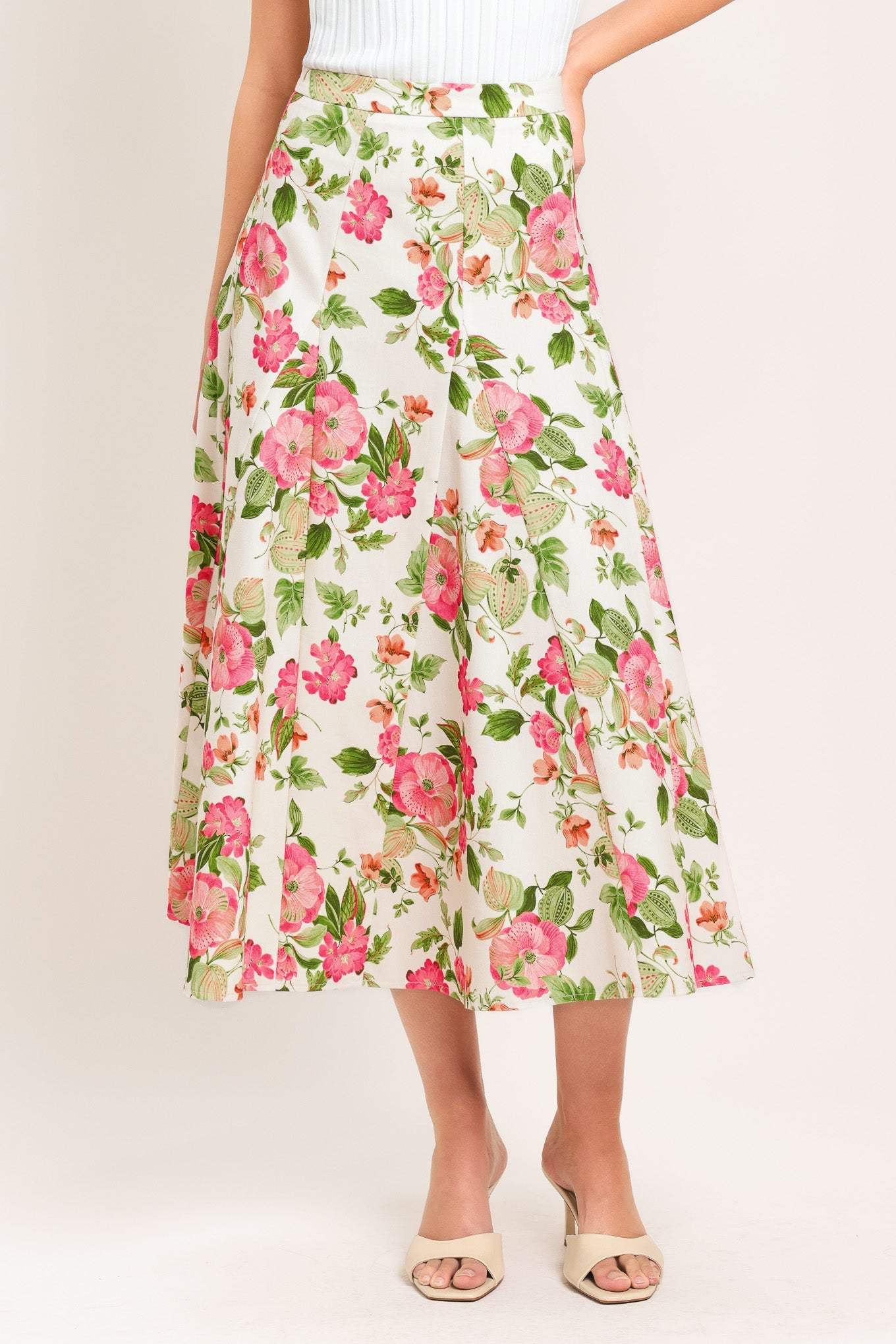 ROSE PETAL WOVEN MIDI SKIRT - Flying Tomato - Flyclothing LLC