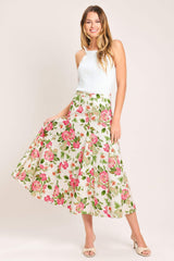 ROSE PETAL WOVEN MIDI SKIRT - Flying Tomato - Flyclothing LLC