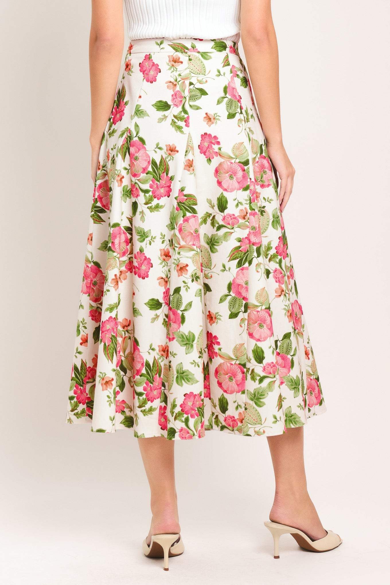 ROSE PETAL WOVEN MIDI SKIRT - Flying Tomato - Flyclothing LLC