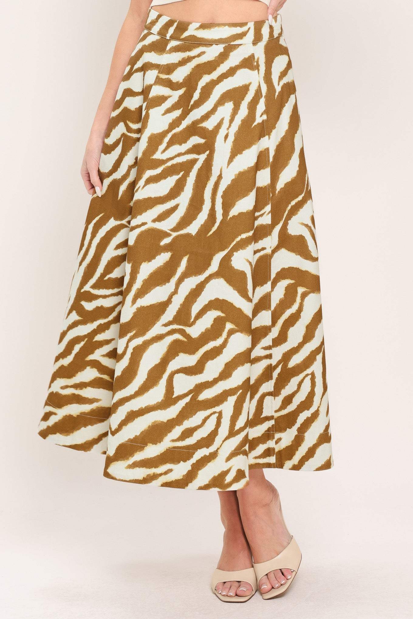 TERRA STRIPE WOVEN MIDI SKIRT - Flying Tomato - Flyclothing LLC