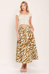 TERRA STRIPE WOVEN MIDI SKIRT - Flying Tomato - Flyclothing LLC
