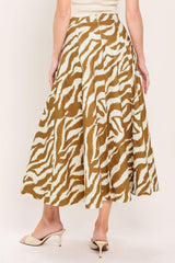 TERRA STRIPE WOVEN MIDI SKIRT - Flying Tomato - Flyclothing LLC