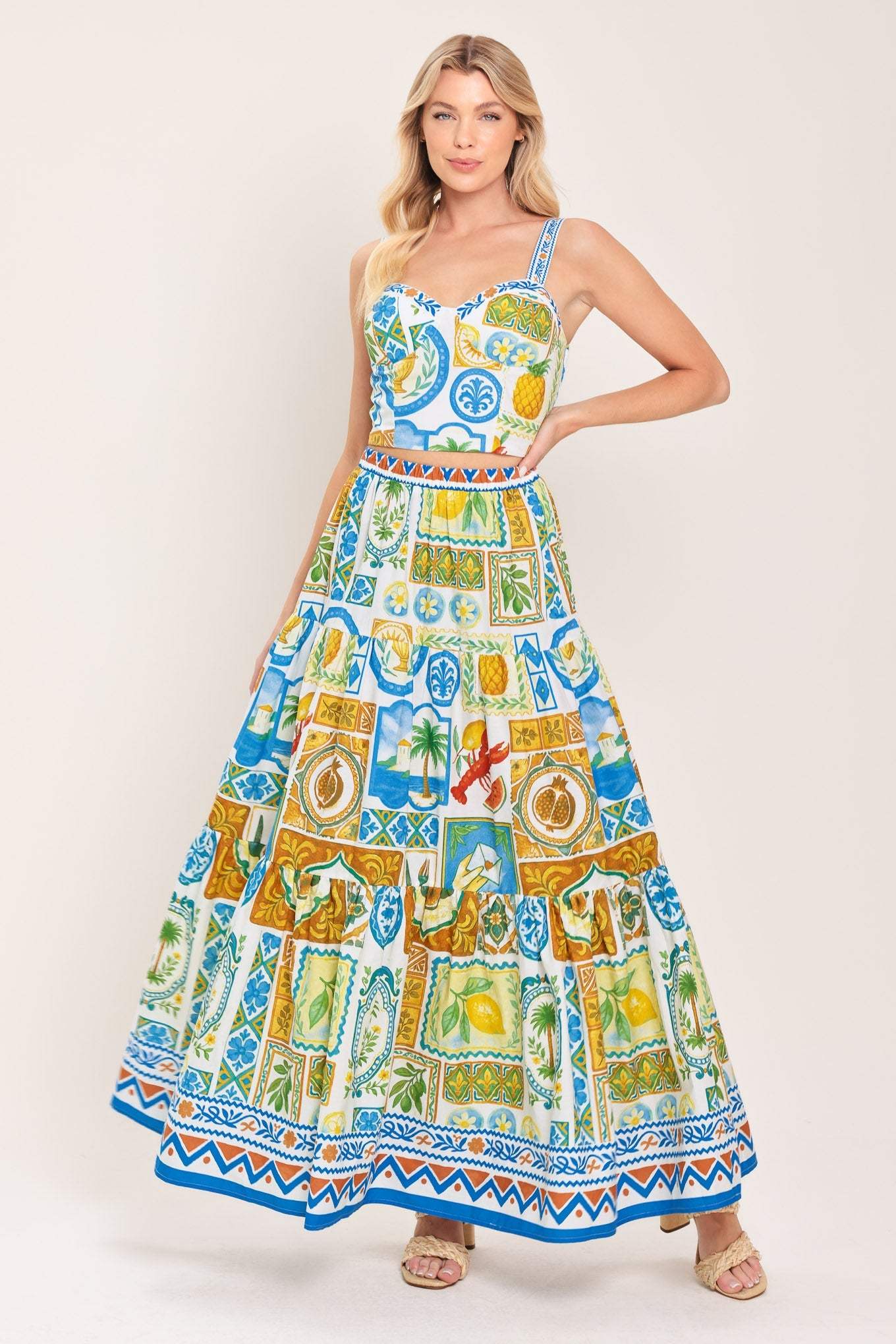 SICILIAN SUMMER WOVEN MAXI SKIRT - Flying Tomato - Flyclothing LLC