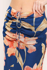 DEEP SEA BLOOM POWER MESH MIDI SKIRT - Flying Tomato - Flyclothing LLC